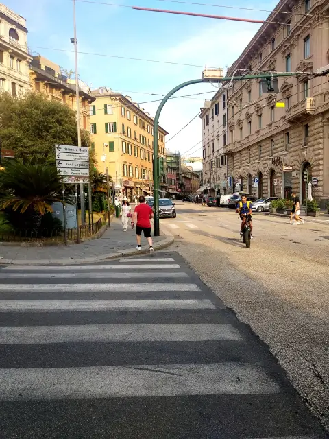 Genua Intersection Zebra Crossing Pedestrian