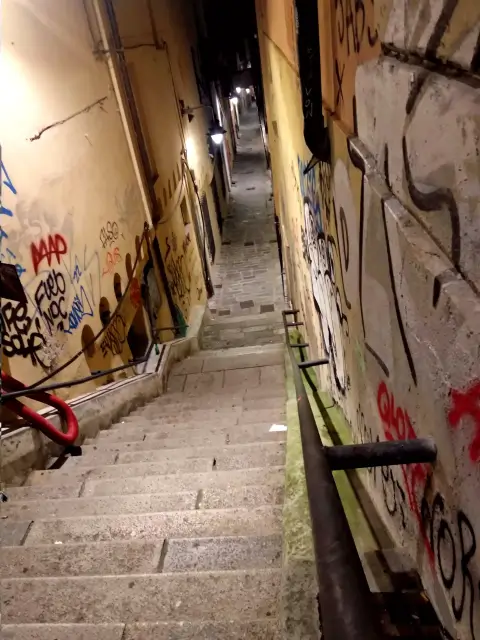 Genua Wall Alley Stairs Arts