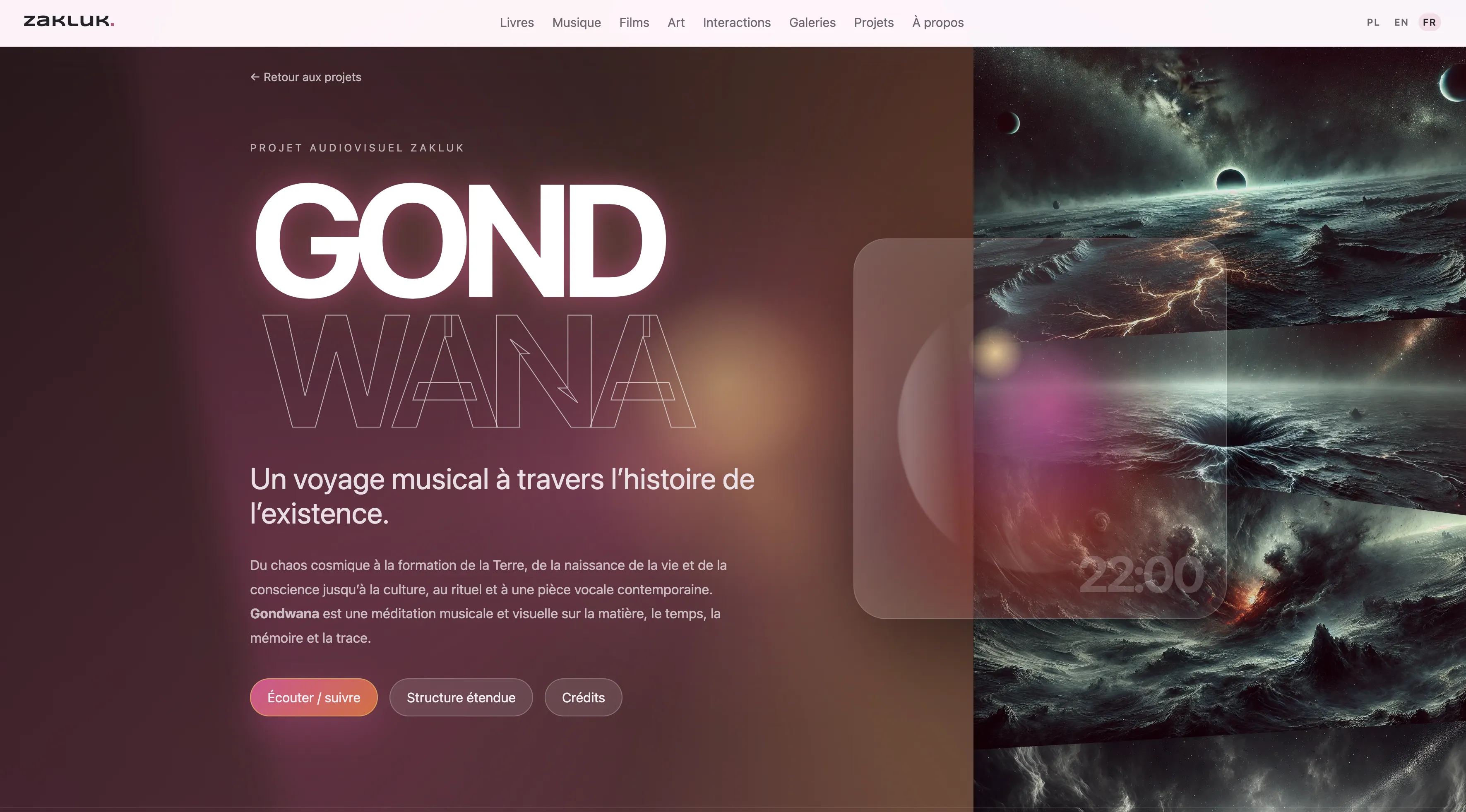 Aperçu du site du projet Gondwana