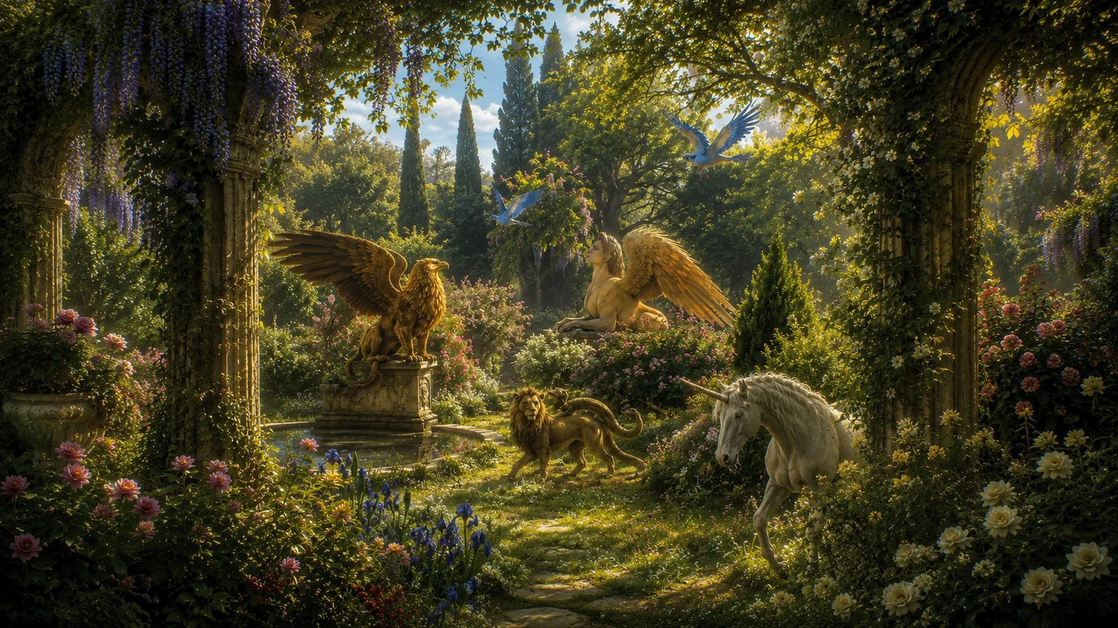 Psychodeliczna wizja ogrodu inspirowana poematem Le Jardin secret