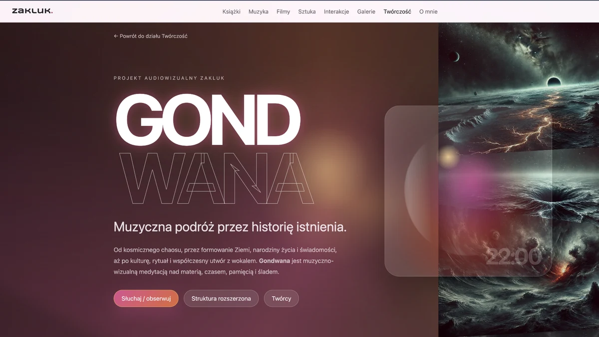 Podgląd strony projektu Gondwana