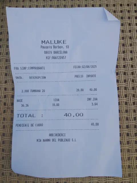 Spain Paper Meter Receipt Number